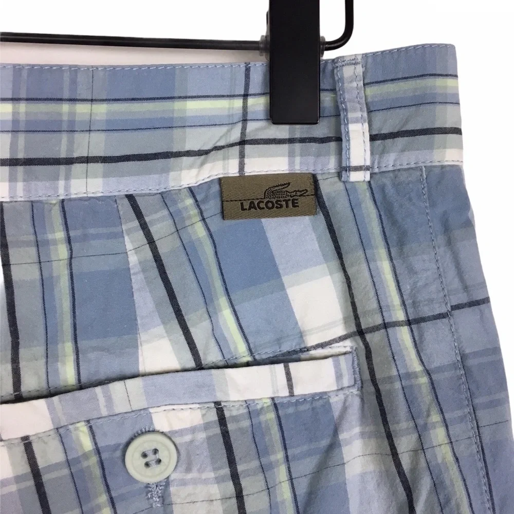 LACOSTE Plaid Golf Shorts Chino Preppy Classic Style 10.5” Inseam Size 42 / 32